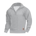 thumbnail image 1 of Homme Pull Décontracté Uni Mode Manches Longues Col Montant Blouse à Fermeture Éclair, 1 of 1