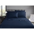 thumbnail image 2 of Ensemble de draps de luxe Swift Home 6 pièces avec taie d'oreiller additionnelle, Queen, Bleu marine, 2 of 8