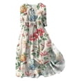 thumbnail image 1 of WTXUE Robe Fleurie pour Femmes, Robe Décontractée Artistique à Imprimé Floral avec Boutons, Midi à Manches Longues et Coupe Ample pour Femmes, Robes Rouges pour Femmes, Rouge TG, 1 of 6