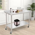 thumbnail image 2 of BeesClover Stainless Steel Table for Prep & Work with Backsplash, Kitchen Heavy Duty Table with Adjustable Under Shelf and Foot for Restaurant, Home and Hotel, 2 of 6