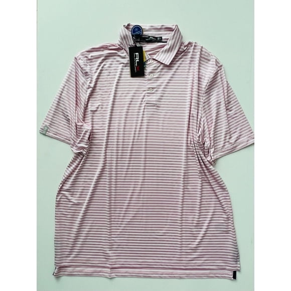 RLX Ralph Lauren Wicking UV Spyglass Striped Polo Shirt ( XL )
