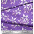 thumbnail image 3 of Soimoi Purple Poly Georgette Fabric Dot & Floral Print Sewing Fabric BTY 42 Inch Wide, 3 of 3