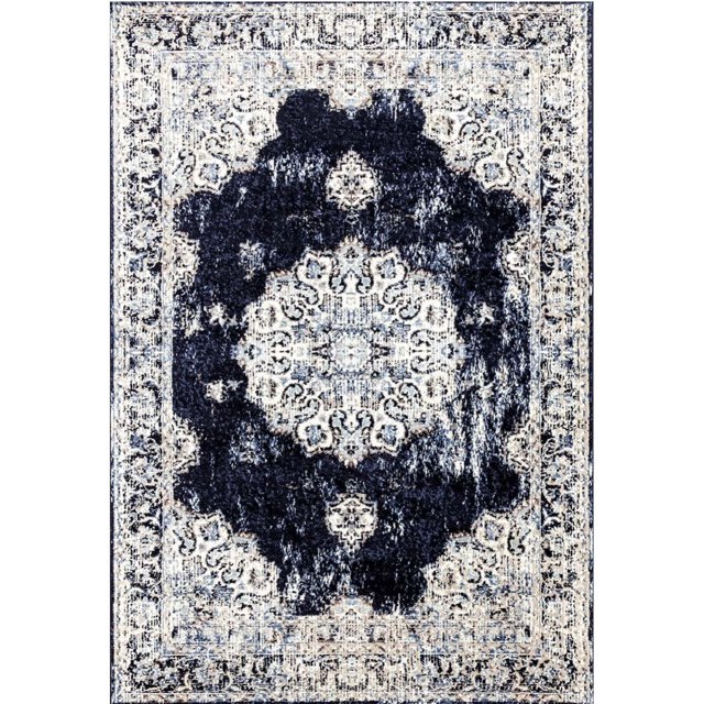 Florence Navy Ivory Traditional Area Rug 2' x 3'3"