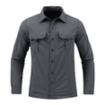 thumbnail image 1 of Dagugfen Plus Size Mens Shirts Button down Long Sleeve Loose Stretch Casual Work Tops with Pockets, 1 of 7