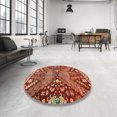 thumbnail image 3 of Ahgly Company Tapis d'Intérieur Carrés Abstraits Rouges Abstraits pour Aire, 6 Pieds Carré, 3 of 6