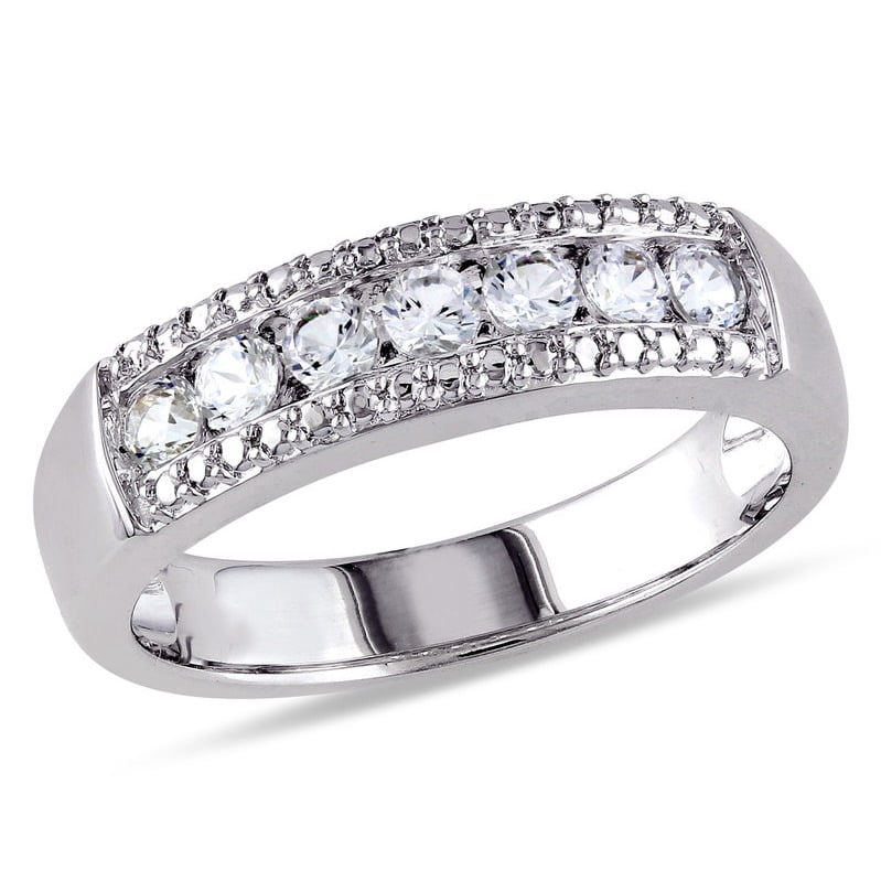 5/8 Carat (ctw) Lab-Created White Sapphire Anniversary Band Ring In Sterling Silver