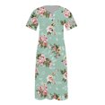 thumbnail image 5 of Ovzne Robes pour Femmes Robe d'Été pour Femme Couleur Unie Ample Décontractée à la Mode Imprimée à Manches Courtes à Col en V Robe Mi-Mollet à Manches Courtes à Col en V Robe de Vacances à Manches Courtes Imprimé, 5 of 5