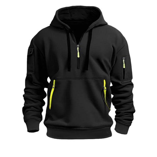 Kcodviy Men's Spring and Autumn Note Hoodie Long Sleeved Hoodie Men's Hoodie Men Casual Unique Outdoor Design Full Zip Up Hoodie Over Face Solid Color Long Sleeved The Hoodie