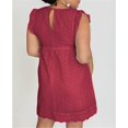 thumbnail image 4 of Oversized Women's V-Neck California Romper Dress, Summer Short Sleeve, Ruffle Detail with Pockets, Solid Color, 4 of 6
