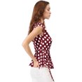thumbnail image 4 of INSPIRE CHIC Haut à Pois Sans Manches à Col en V à Nouer à l'Avant Portefeuille pour Femme, 4 of 4