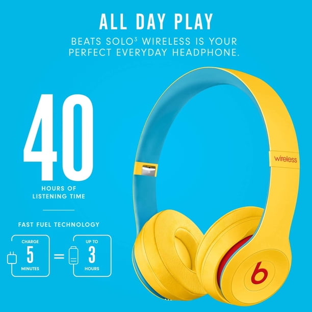 Restored Beats Solo3 Wireless On-Ear Headphones - W1 Chip, Class 1