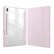 For Samsung Galaxy Tab S9 S8 S7 Plus FE 12.4 inch Case Transparent Back Tablet Cover For Tab S7 S8 11" 2020 Pencil Holder Cases Pink A9 Plus 11 inch