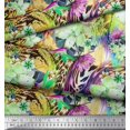 thumbnail image 2 of Soimoi Modal Satin Fabric Animal Skin & Tropical Flower Print Fabric by The Yard 42 Inch Wide, 2 of 3