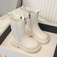 thumbnail image 4 of YUNAFFT Girls Mid-Calf Boots Solid Color Zipper Closure Martian Style Princess Long Design Casual Versatile, 4 of 8