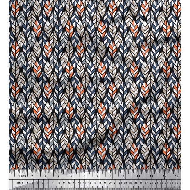 Soimoi Rayon Fabric Leaves Small Print Fabric by The Yard 56 Inch Wide