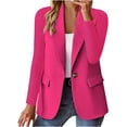 thumbnail image 1 of Grrvtrz Womens One Button Blazer Lightweight Office Work Suit Jacket Stretch Lapel Collar Long Sleeve Jacket with Pockets, 1 of 5