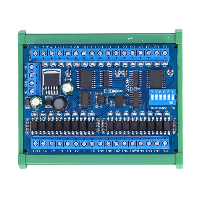 Carte d'Extension 16 Entrées 16 Sorties RS485 Télécommande 16 Canaux Module Switch Module PLC IO Module DC 6.5-30V pour Maison Intelligente Caméra PTC