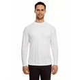 thumbnail image 2 of UltraClub mens Cool & Dry Sport Long-Sleeve Performance Interlock Tee(8422)-WHITE-XL, 2 of 3