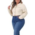 thumbnail image 4 of GRACE & GRANDEUR Juniors Grande Taille Vestes en Jean à Boutons Mode, 4 of 6