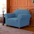 thumbnail image 2 of 2024 Solid Print Polyester Loveseat Slipcover  Chocolate, 2 of 6