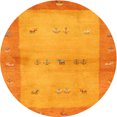 thumbnail image 1 of Ahgly Company Indoor Round Contemporary Neon Orange Oriental Area Rugs, 7' Round, 1 of 6