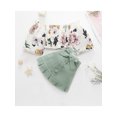 thumbnail image 2 of Faithtur Floral Print Boat Neck Long Sleeve Tops+ Solid Color Ruffle Skirt, 2 of 9