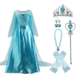 thumbnail image 1 of HAWEE Snow Princess Dress Up Queen Costumes with Cloak for Birthday Party Halloween, 1 of 6