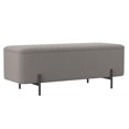 thumbnail image 1 of Modern Fabric & Metal Storage Ottoman Bench - Warm Grey & Black, 1 of 8