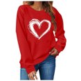 thumbnail image 1 of TIMIFIS Chandail Molletonné Surdimensionné pour Femmes Valentines Day Tenue Femmes Décontractée Chandail à Col Rond à Enfiler Hauts Mignon Imprimé Amour Chandail à Manches Longues Chemise - Printemps/été, 1 of 4
