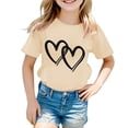 thumbnail image 1 of Chemises pour Filles Imprimé T-Shirts à Manches Courtes pour Filles Col Rond Tenue d'Été pour Tout-Petites Vêtements pour Petites Filles 4-5 Ans Mode Filles, 1 of 5