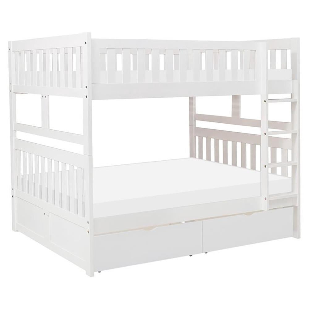 Lexicon Galen Lit Superposé Double sur Double en Bois Transitionnel à 2 Boîtes de Rangement, Blanc