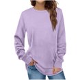thumbnail image 2 of zanvin Hauts d'Automne pour Femmes, Mode Femme Automne Hiver Uni à Col Rond, Chandail à Manches Longues, Cadeau Chaud, 2 of 6