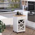 thumbnail image 2 of HOMCOM Rolling Kitchen Island with Storage Kitchen Cart on Wheels White, 2 of 10