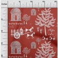 thumbnail image 2 of oneOone Velvet Red Fabric Asian Floral Block Sewing Craft Project Fabric Prints by Yard 58 Inche Wide-9143, 2 of 4
