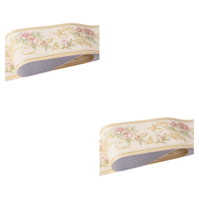 Decodeary Wood Marbling SelfAdhesive Skirting Line Exquisite Workmanship And Retro Fashion PVC Waterproof Waist Line For Wall PVC Beige garden 2Set