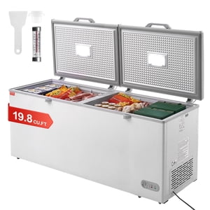 VEVOR Congélateur de poitrine, 19.8 Cu.ft / 561 L Grand congélateur profond avec double lids de verrouillage haut Split