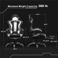thumbnail image 3 of Yaheetech High Back Ergonomic Gaming Chair with Slide Out Footrest, Black/White, 3 of 8