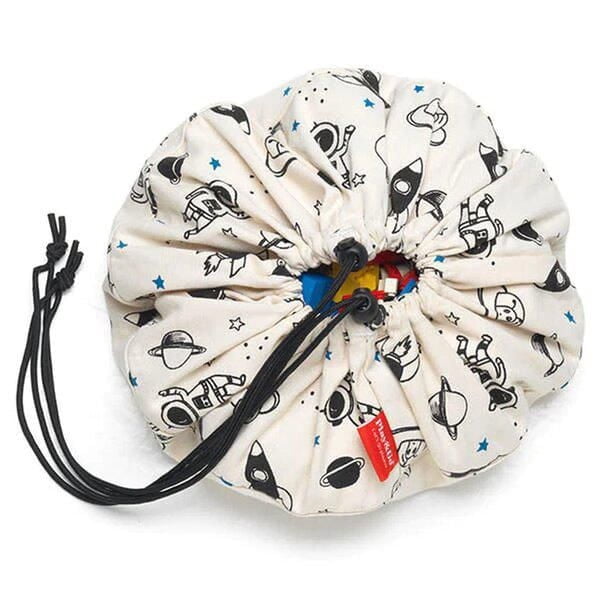 Play & Go - Aventure d'Astronaute - Tapis de Jeu 3-en-1 - Sac de Rangement et Sac à Couches - Thème Exploration Spatiale - Amusant et Interactif pour Enfants - Diamètre 140 cm - Convient aux Nouveau-n