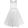 thumbnail image 2 of Flower Girls Dress Lace Hem Butterfly Wedding First Communion 7 Years, 2 of 7