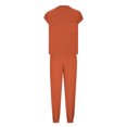 thumbnail image 3 of Timegard Ensembles Lounge pour Femmes, Hauts Courts à Manches Cap, Pantalons à Bas Resserré avec Poches, Tenues Amples de Couleur Unie, 3 of 4