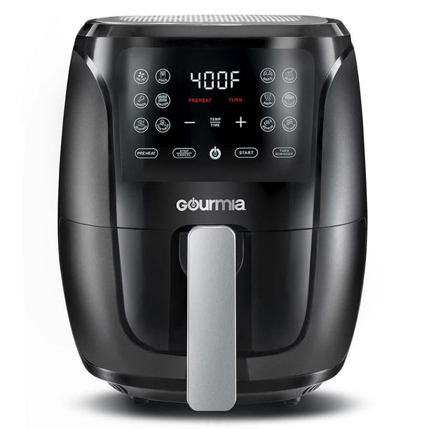 キッチン家電 GOURMIA DIGITL AIR FRYER Black Silver Gourmia 3.7 L / 4 Qt Digital Air Fryer with 12 Functions and