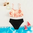 thumbnail image 2 of Kid Girl Swimsuits 2 Piece Tankini Set Swimsuit Striped Ruffle Girls Bathing Suit Size 9-10 Years, 2 of 8