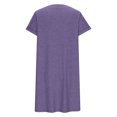 thumbnail image 5 of Penkiiy Robes Grande Taille pour Femmes aux Courbes Robe Ample Robe d'Été pour Dames Robe de Détente Aguichant Petite Col en V Manches Courtes Robe Décontractée 2TG Violet, 5 of 5
