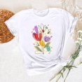 thumbnail image 2 of RKSTN Hauts d'Été pour Femmes 2024 Décontractés Coupe Ample Polyvalents T-Shirts Graphiques Mode à Imprimé Floral Respirants Manches Courtes Col Rond T-shirt Blouses, Cadeaux de la Fête des Mères, 2 of 5