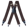 thumbnail image 1 of Men's Suspenders Elastic Straps Solid Heavy Duty 4 Clips Adjustable Brown, 1 of 7
