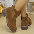 thumbnail image 4 of Wensltd Ankle Boots for Women Wide With Round Toe Short Booties with Side Zipper Fall Winter Suede Boots, 4 of 9