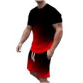thumbnail image 1 of Pantalons Courts pour Hommes T-Shirt Col Rond Décontracté Imprimé 3D Blouse à Manches Courtes et Ensemble de Pantalons, 1 of 5