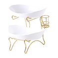 thumbnail image 2 of Abbracc Étagé Fruits Bol Panier Rack Plateau de Thé pour Cuisine 2 Tier Blanc, 2 of 9