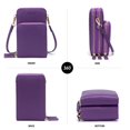 thumbnail image 2 of Small Crossbody Cell Phone Purse for Women, Mini Messenger Shoulder Handbag Wallet with Credit Card Slots,Purple, 2 of 7