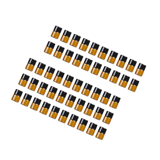 facefd 50x Refillable Glass Bottles Durable Mini for Fragrance Samples 1ml Hole Plug